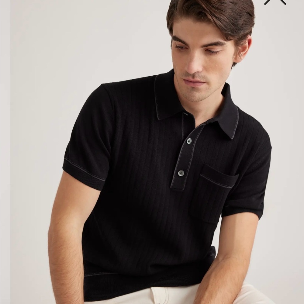Quince Black Slim Fit Polo Shirt